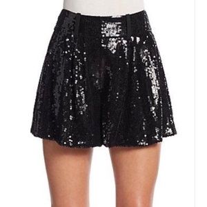 DVF black high waisted sequin shorts